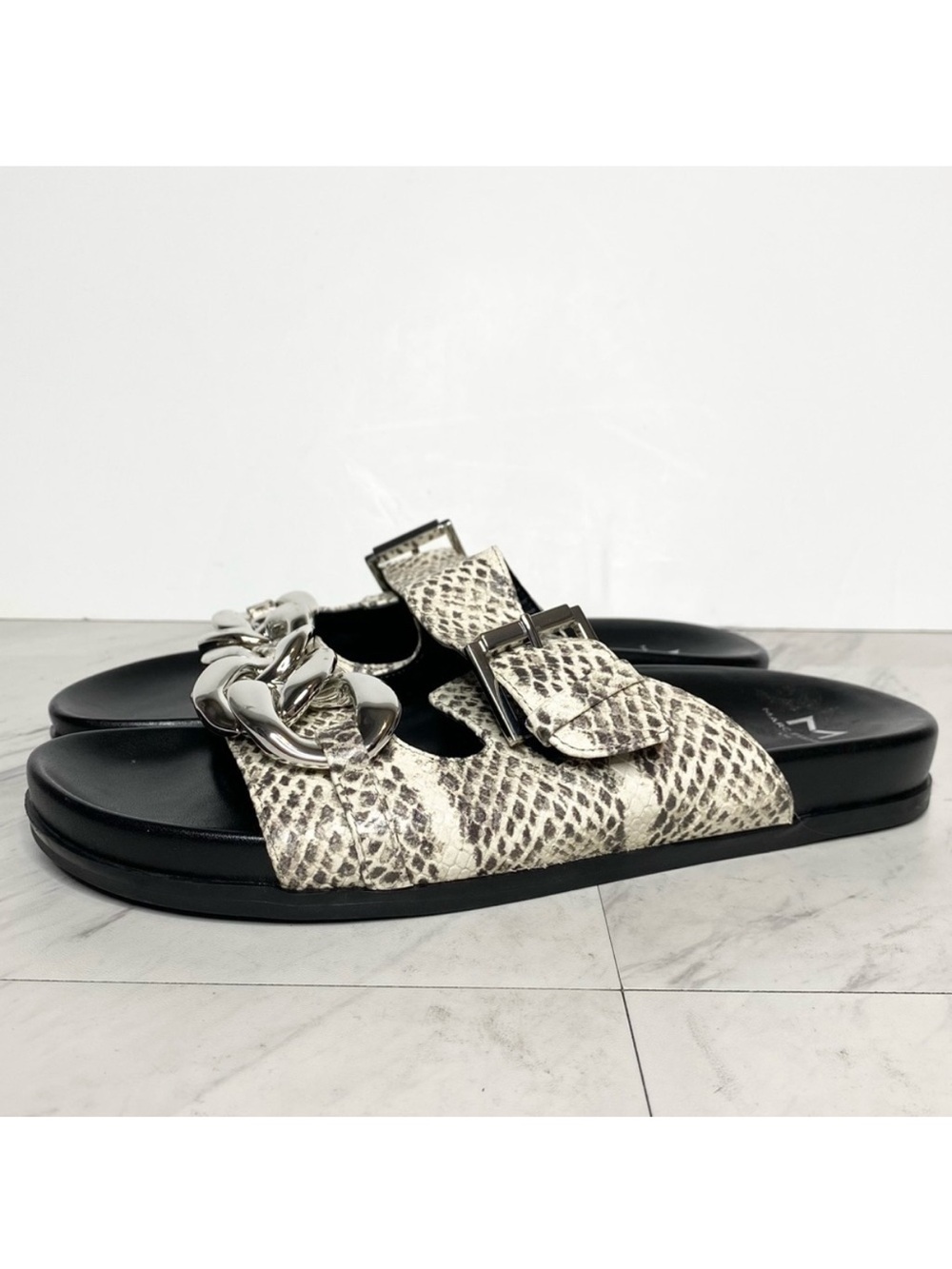 New! Marc Fisher Fresno Snake Skin Slide Sandal 9M